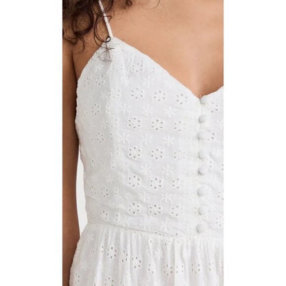 alice + olivia Fae Eyelet Embroidery Fit Flare Mini Dress White Womens Size 14 - Picture 6 of 13